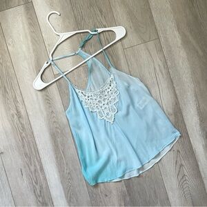 In Bloom Tank Top lace ombre crop womens Blue (small) lingerie sleep lounge